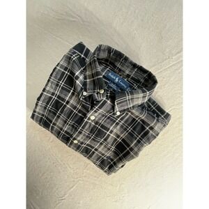 Ralph Lauren Blake Black/White Cotton Button-Down Shirt Men's XL Long Sleeve